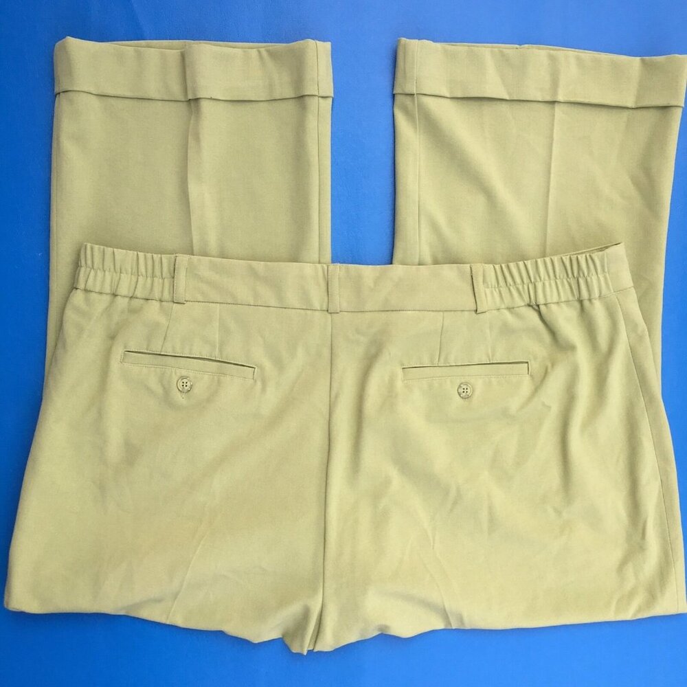 Maggie Barnes Catherines Diane Fit Pants 24WP Green Wide Leg Cuff Career NEW - Picture 3 of 12